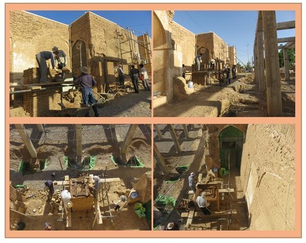 بازسازی بخشی از شبستان صدستون مسجد جامع تون