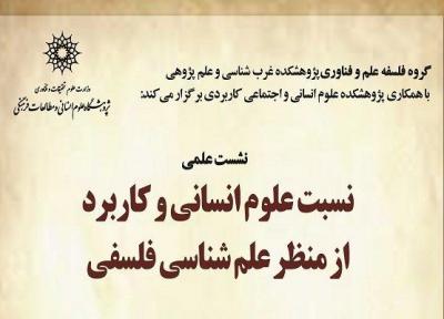 نسبت علوم انسانی و کاربرد از منظر علم شناسی فلسفی آنالیز می گردد