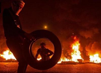 آتش زدن لاستیک ها در اطراف فرودگاه نجف اشرف