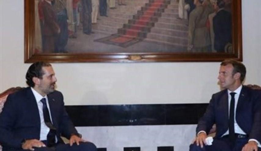 ملاقات رئیس جمهور فرانسه و سعد حریری در بیروت