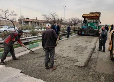 بهسازی آسفالت بزرگراه شهید یاسینی با روش بتن غلطکی
