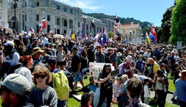 هجوم معترضان نیوزیلندی به مجلس