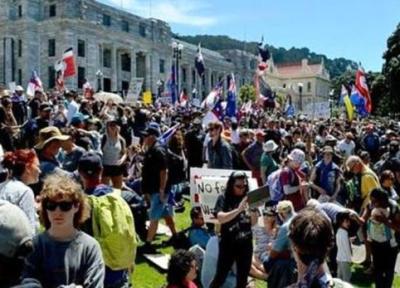هجوم معترضان نیوزیلندی به مجلس