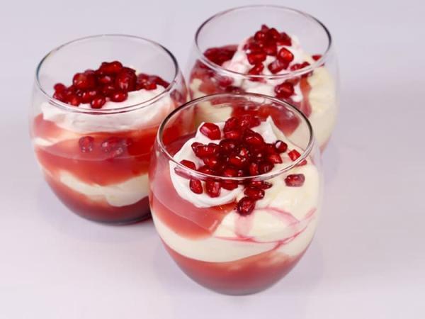 طرز تهیه موس انار در 8 قدم به روش فرانسوی ، دسر شیک شب یلدا